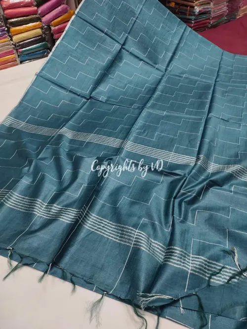 Kota Viscose Silk Saree with Dupion Silk Zig-Zag Weaving – Elegant Lightweight Designer Saree